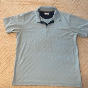 Columbia Blue Polo Shirt Lightweight Casual